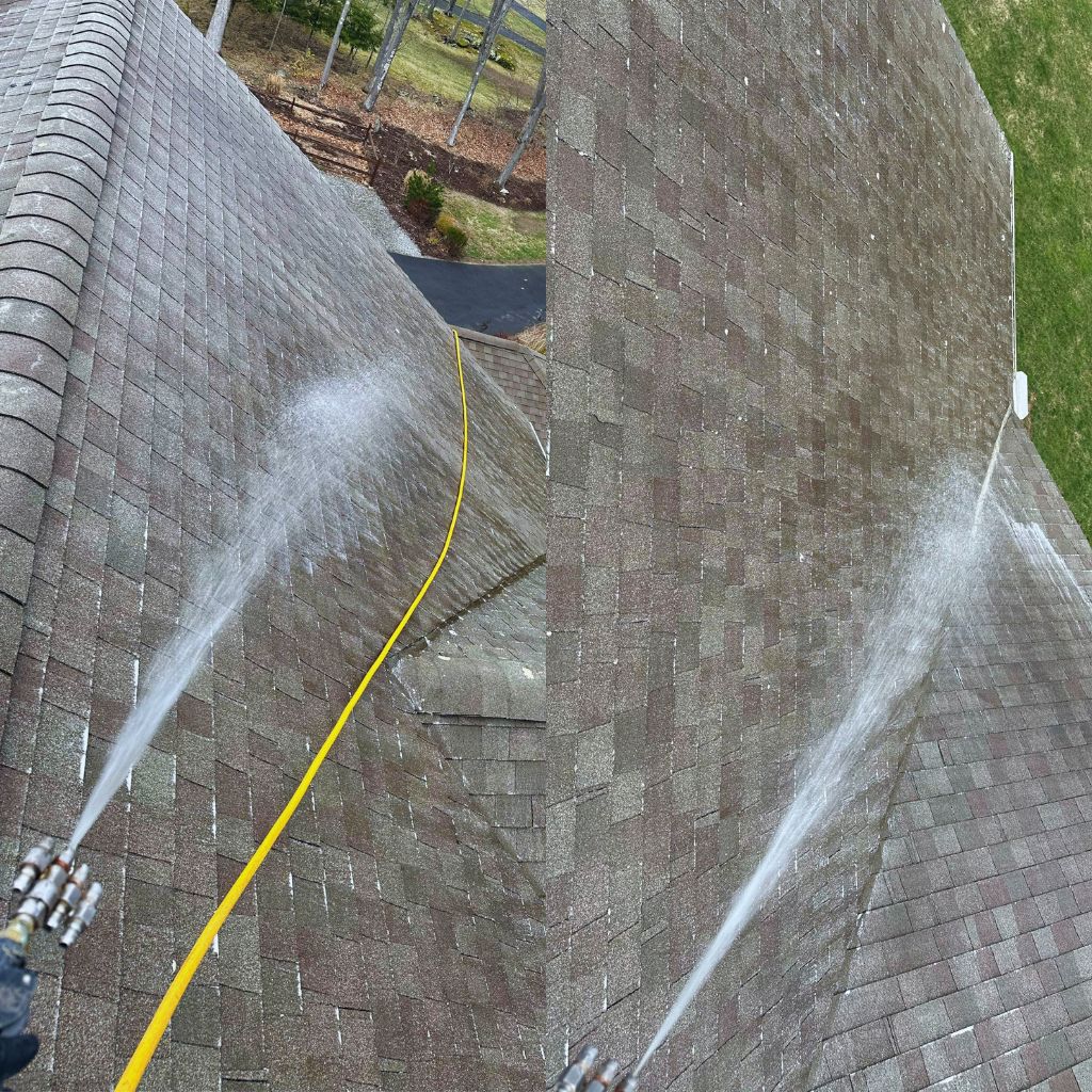 Roof power washing